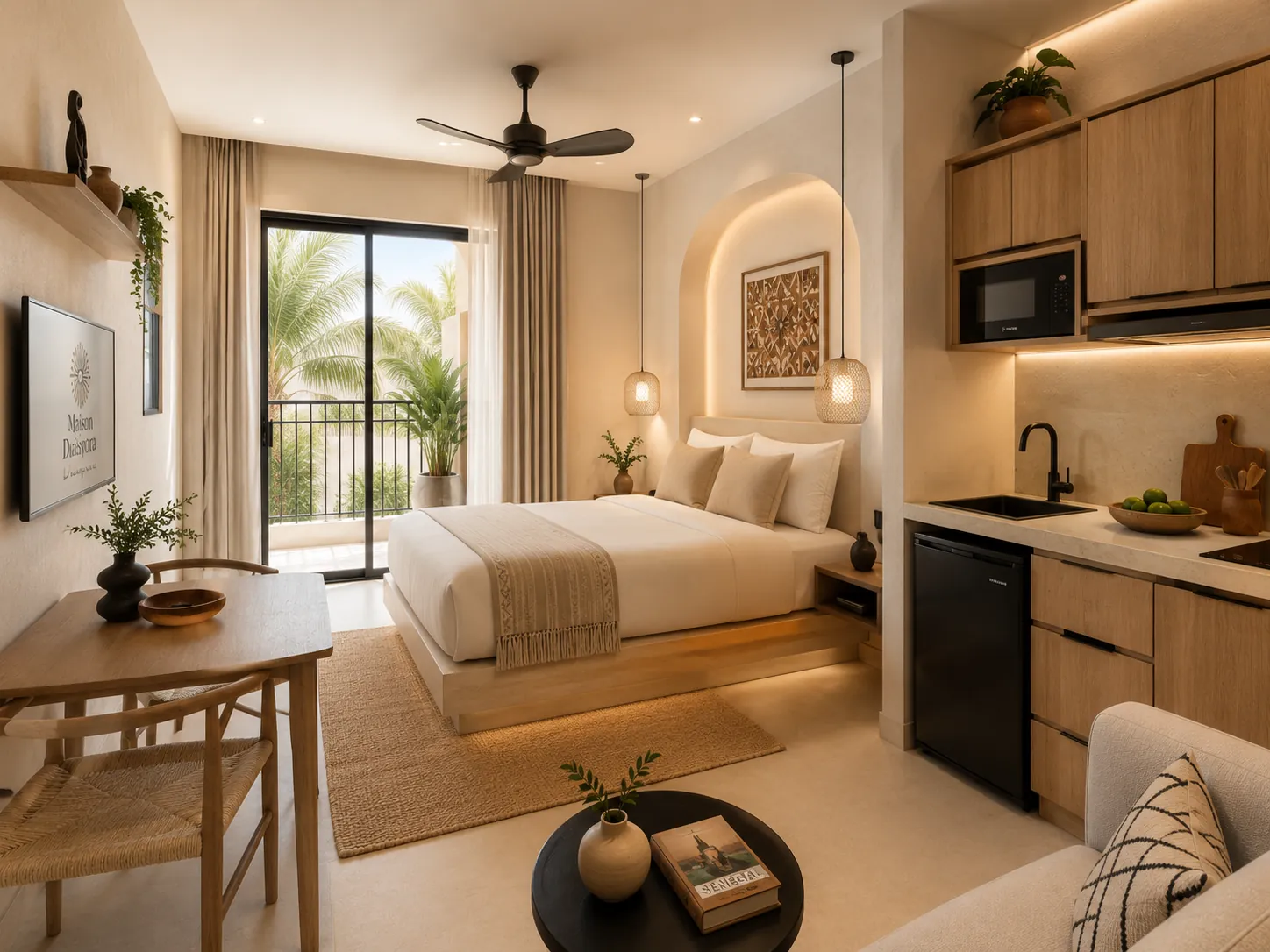 Studio meublé avec coin nuit et kitchenette